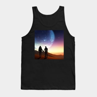 Valentine Wall Art -  Love in another world - Unique Valentine Fantasy Planet Landsape - Photo print, canvas, artboard print Tank Top